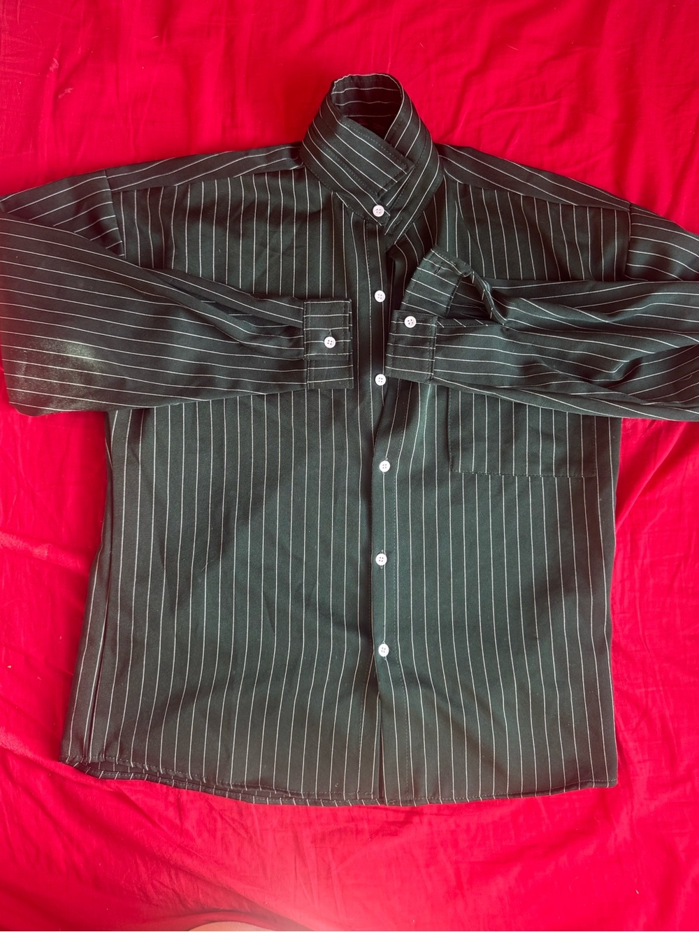Green and white  Button-Down Shirt